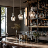 Lucca and Luna Brandy Decanter Glass Pendant Light