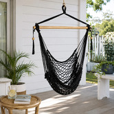 Lucca and Luna Salvador Hand-Woven Cotton Hammock Chair