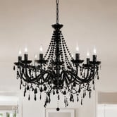 Lucca and Luna Cassie Black Acrylic 12 Light Chandelier