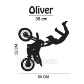 Vista Decals Personalised Name with Dirt Bike Wall Sticker set