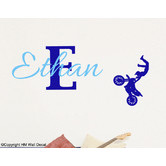 Vista Decals Personalised Name with Bike Wall Sticker