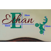 Vista Decals Personalised Name with Bike Wall Sticker