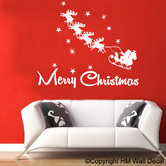 Vista Decals Sleight and Reindeers Christmas Santa Wall Sticker