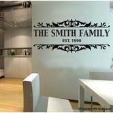 Vista Decals Personalised Family Name and Floral Border Wall Sticker