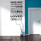 Vista Decals Inspiration Quote DIY Removable Wall Decal