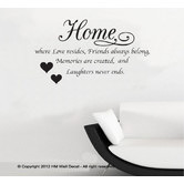 Vista Decals Home is Where Love Resides Wall Quote Decal