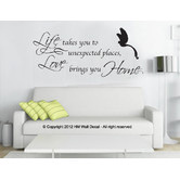 Vista Decals Love Brings You Home, Life Love Home Wall Quote Decal