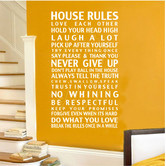 VistaDecals House Rule,17 House Rules, Wall Quote Decal | Temple & Webster