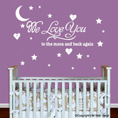 Vista Decals We Love You to The Moon and Back DIY Removable Wall Decal