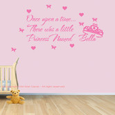 Vista Decals Personalised Name and Once Upon A Time, There Was A Little Princess Named .... Wall Sticker