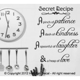 Vista Decals Secret Recipe, A Pinch Of Patience, A Dash Of Kindness....  Wall Art Decal