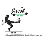 Vista Decals Personalised Name with Football Player Wall Sticker