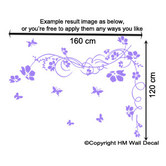 Vista Decals Corner Flower with Vine DIY Removable Wall Decal