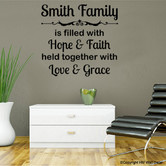 Vista Decals Personalised Family Name and Inspiration Quote Removable Wall Sticker