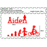 Vista Decals Evolution Of The Cycling Lego Man Personalised Wall Sticker