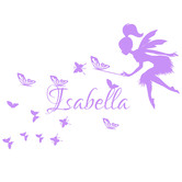 Vista Decals Personalised Name with Fairy &amp; Butterflies Wall Sticker