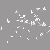 Vista Decals Birds with Branch Wall Art Decal