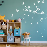 Vista Decals Birds with Branch Wall Art Decal