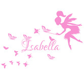 Vista Decals Personalised Name with Fairy &amp; Butterflies Wall Sticker