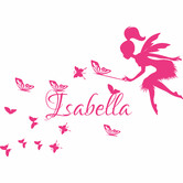 Vista Decals Personalised Name with Fairy &amp; Butterflies Wall Sticker