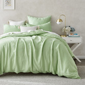 Aldrin Home Green European Flax Linen Quilt Cover Set