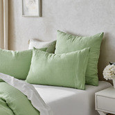 Aldrin Home Green European Flax Linen Quilt Cover Set