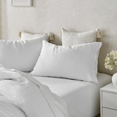 Aldrin Home White European Flax Linen Quilt Cover Set