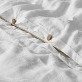 Aldrin Home White European Flax Linen Quilt Cover Set