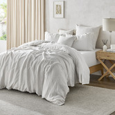 Aldrin Home Light Grey European Flax Linen Quilt Cover Set