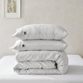 Aldrin Home Light Grey European Flax Linen Quilt Cover Set