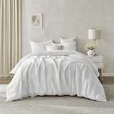 Aldrin Home White Findlay European Flax Linen Quilt Cover Set