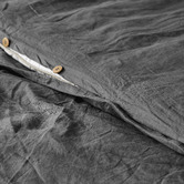 Aldrin Home Charcoal European Flax Linen Quilt Cover Set