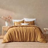 Aldrin Home Rust Natural Home Vintage Washed Hemp Linen Quilt Cover Set