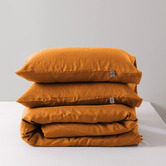 Aldrin Home Rust Natural Home Vintage Washed Hemp Linen Quilt Cover Set