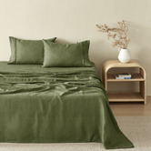 Aldrin Home Solid French Flax Linen Sheet Set