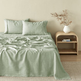 Aldrin Home Solid French Flax Linen Sheet Set