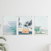 State Studio Retro Surfing Printed Wall Art Triptych