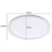 Martec Fino 21cm White Tri-Colour LED Oyster Light