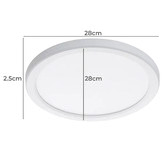 Martec Fino 28cm White Tri-Colour LED Oyster Light with Sensor