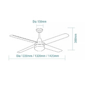 Martec Silver Precision 316 Stainless Steel AC Ceiling Fan