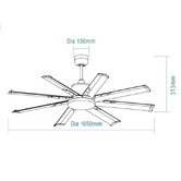 Martec Albatross 8 Blade DC Ceiling Fan