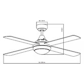Martec Link 4 Blade AC Ceiling Fan with 15W CCT LED