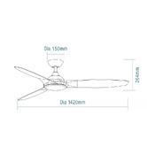 Martec Newport 3 Blade DC Ceiling Fan