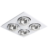 Martec Striker 369mm White Square 3-in-1 Bathroom Heater Exhaust Fan with LED Light