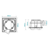 Martec Striker 369mm White Square 3-in-1 Bathroom Heater Exhaust Fan with LED Light