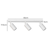 Martec Crest 316 Stainless Steel 3 Lamp Bar Spotlight