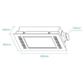 Martec Furnace 650mm White 2200W Ceiling Exhaust Fan With LED Light