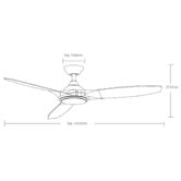 Martec Newport 142cm DC Smart Ceiling Fan with LED Light