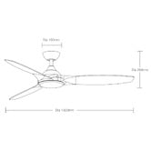 Martec Newport 142cm DC Smart Ceiling Fan with Remote Control
