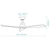 Martec Triumph 132cm DC Smart Ceiling Fan with Remote Control